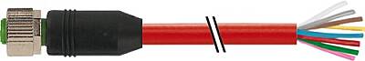 7000-17041-7180500 M12 female 0° A-cod. with cable PUR 8x0.25 rd UL/CSA+drag ch. 5m - 1