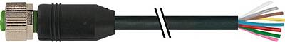 7000-17041-7224500 M12 female 0° A-cod. with cable PUR 8x0.25 bk UL/CSA+drag ch. 45m - 1