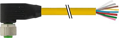 7000-17062-1140500 M12 female 90° A-cod. 180° with cable PUR 8x0.25 ye UL/CSA+drag ch. 5m - 1