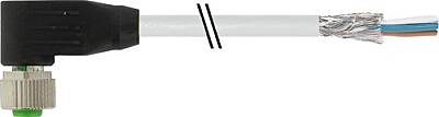 7000-17141-2940150 M12 female 90° A-cod. with cable shielded PUR 8x0.25 shielded gy UL/CSA+drag ch. 1.5m - 1
