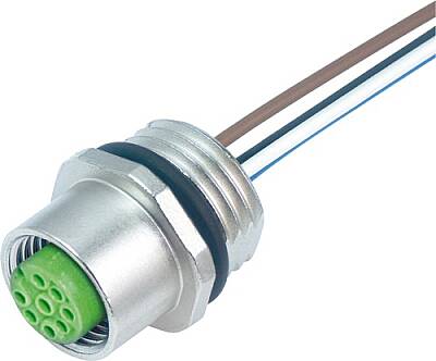 7000-17181-9730020 M12 female recept. A-cod. front PUR-wires 8x0.25 0.2m - 1