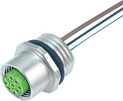 7000-17181-9730200 M12 female recept. A-cod. front PUR-wires 8x0.25 2m