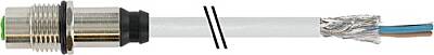 7000-17191-2940100 M12 female recept. A-cod. shielded rear PUR 8x0.25 shielded gy UL/CSA+drag ch. 1m - 1
