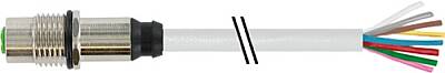7000-17197-2070150 M12 female recept. A-cod. rear PVC 8x0.25 gy UL/CSA 1,5m - 1