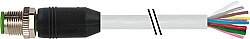 7000-19001-3013000 M12 male 0° A-cod. with cable PUR 12x0.25 gy UL/CSA+drag ch. 30m