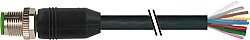 7000-19001-7020060 M12 male 0° A-cod. with cable PVC 12x0.14 bk 0.6m