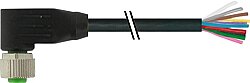 7000-19061-7050030 M12 female 90° A-cod. with cable PUR 12x0.14 bk UL/CSA+drag ch. 0.3m
