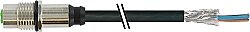 7000-19191-7061000 M12 female recept. A-cod. shielded rear PUR 12x0.14 shielded bk UL/CSA+drag ch. 10m