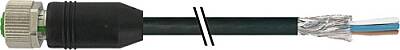 7000-19341-7060150 M12 female 0° A-cod. with cable shielded PUR 12x0.14 shielded bk UL/CSA+drag ch. 1.5m - 1