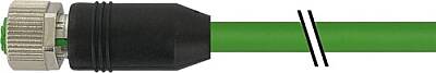 7000-21051-7900150 M12 female 0° X-cod. with cable shielded PUR 4x2xAWG26 shielded gn UL/CSA 1.5m - 1