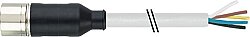 7000-23251-3980150 M23 female 0° with cable PUR 16x0.34+3x0.75 gy drag ch. 1.5m