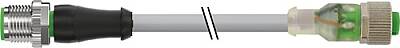 7000-40042-2351000 M12 male 0° / M12 female 0° A-cod. LED PUR 5x0.34 gy UL/CSA+drag ch. 10m - 1