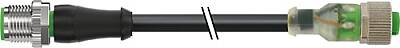 7000-40042-6350060 M12 male 0° / M12 female 0° A-cod. LED PUR 5x0.34 bk UL/CSA+drag ch. 0.6m - 2