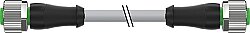 7000-40051-2350100 M12 female 0° / M12 female 0° A-cod. PUR 5x0.34 gy UL/CSA+drag ch. 1m - 1