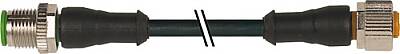 7000-40061-6330030 M12 male 0° / M12 female 0° A-cod. PUR 3x0.34 bk UL/CSA+drag ch. 0.3m - 2