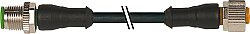 7000-40061-6330070 M12 male 0° / M12 female 0° A-cod. PUR 3x0.34 bk UL/ CSA+drag 0.7m - 2