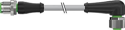 7000-40121-2340030 M12 male 0° / M12 female 90° A-cod. PUR 4x0.34 gy UL/CSA+drag ch. 0.3m - 1
