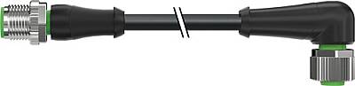 7000-40141-6550100 M12 male 0° / M12 female 90° A-cod. PUR 5x0.34 bk UL/CSA+robot+drag ch. 1m - 1
