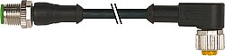 7000-40162-6330100 M12 male 0° / M12 female 90° A-cod. PUR 3x0.34 bk UL/CSA+drag ch. 1m