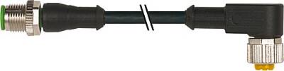 7000-40162-6330150 M12 male 0° / M12 female 90° A-cod. PUR 3x0.34 bk UL/CSA+drag ch. 1.5m - 1