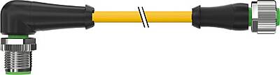 7000-40171-0130500 M12 male 90° / M12 female 0° A-cod. PVC 3x0.34 ye UL/CSA 5m - 1