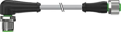 7000-40181-2330200 M12 male 90° / M12 female 0° A-cod. PUR 3x0.34 gy UL/CSA+drag ch. 2m - 1