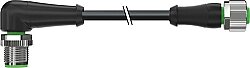 7000-40221-6151500 M12 male 90° / M12 female 0° A-cod. PVC 5x0.34 bk UL/CSA 15m