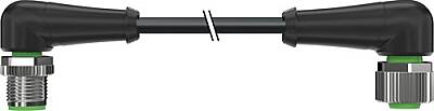 7000-40241-6530030 M12 male 90° / M12 female 90° A-cod. PUR 3x0.34 bk UL/CSA+robot+drag ch. 0.3m - 1