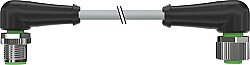 7000-40261-2341500 M12 male 90° / M12 female 90° A-cod. PUR 4x0.34 gy UL/CSA+drag ch. 15m
