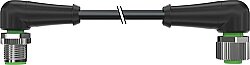 7000-40281-6350150 M12 male 90° / M12 female 90° A-cod. PUR 5x0.34 bk UL/CSA+drag ch. 1.5m