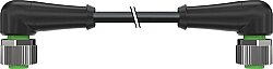 7000-40297-7320100 M12 female 90° / M12 female 90° A-cod. 180° PUR 5x0.34 bk UL/CSA+drag ch. 1m