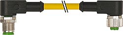 7000-40301-0330060 M12 male 90° / M12 female 90° A-cod. PUR 3x0.34 ye UL/CSA+drag ch. 0.6m