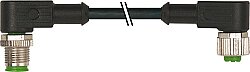 7000-40301-6530100 M12 male 90° / M12 female 90° A-cod. PUR 3x0.34 bk UL/CSA+robot+drag ch. 1m
