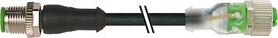 7000-40313-6340300 M12 male 0° / M12 female 0° A-cod. LED PUR 4x0.34 bk UL/CSA+drag ch. 3m - 1