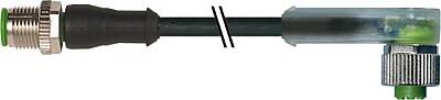 7000-40341-6340200 M12 male 0° / M12 female 90° A-cod. LED PUR 4x0.34 bk UL/CSA+drag ch. 2m - 1