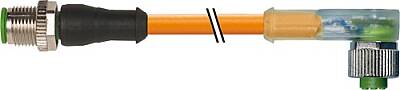 7000-40361-8520250 M12 male 0° / M12 female 90° A-cod. LED PUR 4x0.34+1x0.5 or UL/CSA+robot+drag ch. 2.5m - 1