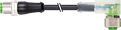7000-40362-6350100 M12 male 0° / M12 female 90° A-cod. 180° LED PUR 5x0.34 bk UL/CSA+drag ch. 1m