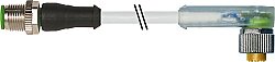 7000-40385-2330030 M12 male 0° / M12 female 90° A-cod. LED PUR 3x0.34 gy UL/CSA+drag ch. 0.3m