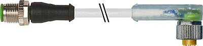 7000-40385-2330100 M12 male 0° / M12 female 90° A-cod. LED PUR 3x0.34 gy UL/CSA+drag ch. 1m - 1