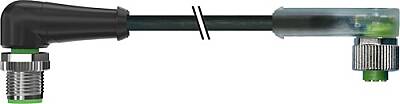 7000-40421-6340070 M12 male 90° / M12 female 90° A-cod. LED PUR 4x0.34 bk UL/ CSA+drag 0.7m - 1