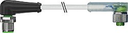 7000-40441-2150030 M12 male 90° / M12 female 90° A-cod. LED PVC 5x0.34 gy UL/CSA 0.3m