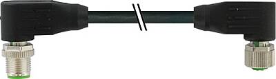 7000-40451-6421000 M12 male 90° / M12 female 90° A-cod. shielded PUR 5x0.34 shielded bk UL/CSA+drag ch. 10m - 1
