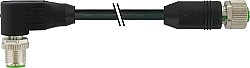 7000-40471-6420650 M12 male 90° / M12 female 0° A-cod. shielded PUR 5x0.34 shielded bk UL/CSA+drag ch. 6.5m
