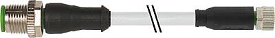 7000-40561-2300020 M12 male 0° / M8 female 0° A-cod. PUR 3x0.25 gy UL/CSA+drag ch. 0.2m - 1