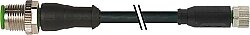 7000-40561-6300045 M12 male 0° / M8 female 0° A-cod. PUR 3x0.25 bk UL/CSA+drag ch. 0.45m