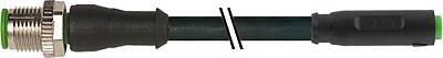 7000-40565-6300100 M12 male 0° / M8 female 0° A-cod. snap-in PUR 3x0.25 bk UL/CSA+drag ch. 1m - 1