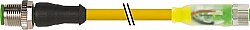 7000-40571-0300100 M12 male 0° / M8 female 0° A-cod. LED PUR 3x0.25 ye UL/CSA+drag chain 1m