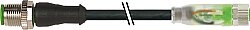 7000-40571-6500450 M12 male 0° / M8 female 0° A-cod. LED PUR 3x0.25 bk UL/CSA+robot+drag ch. 4.5m