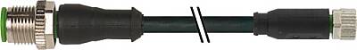 7000-40581-6311200 M12 male 0° / M8 female 0° A-cod. PUR 4x0.25 bk UL/CSA+drag ch. 12m - 1