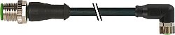 7000-40621-6310750 M12 male 0° / M8 female 90° A-cod. PUR 4x0.25 bk UL/CSA+drag ch. 7.5m